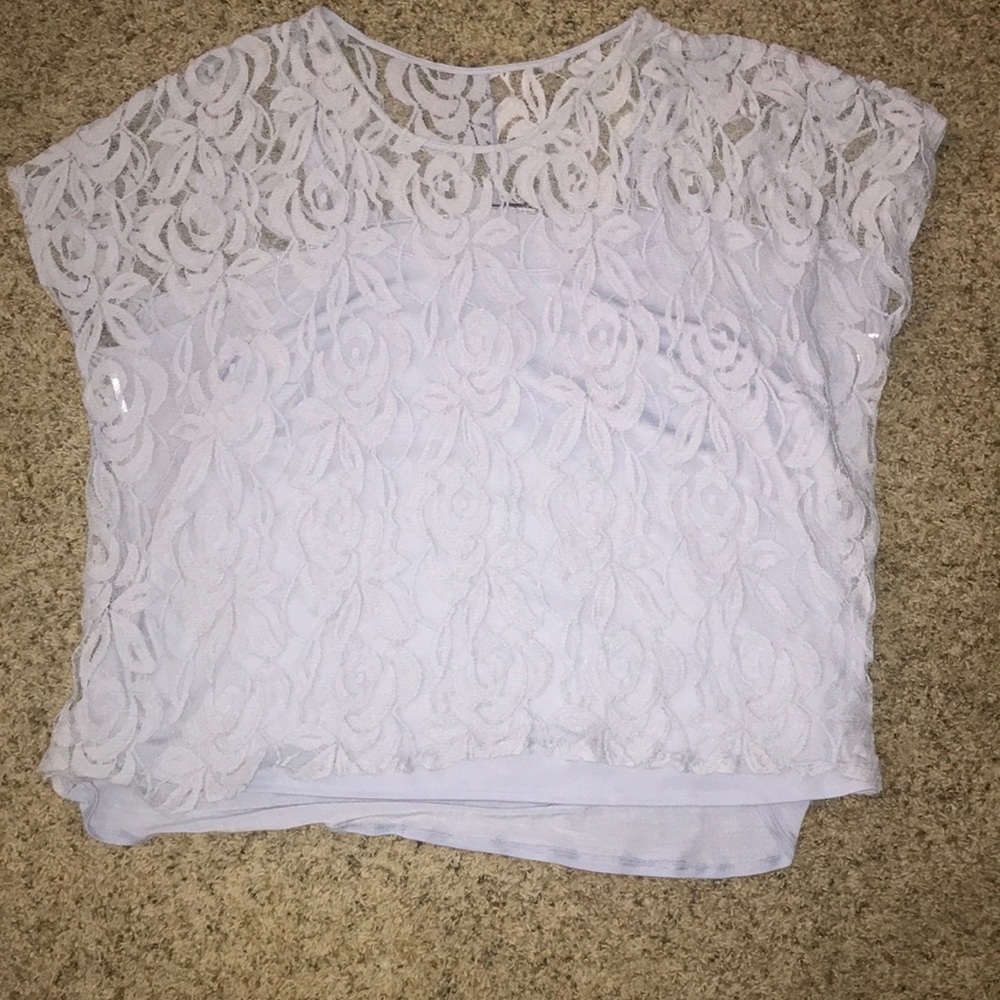 Blue lace front top with camisole